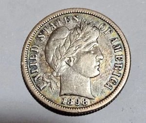 1898-S Barber Dime Choice AU - Picture 1 of 2