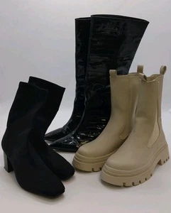 Damen UK Größe 7 EU Größe 40 Stiefel Absatz Schuhpaket Restposten Schuhe schwarz creme - Bild 1 von 20