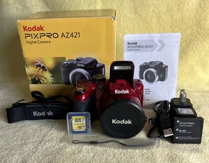 Kodak PIXPRO AZ421 16.0 MP 42x Zoom Digitalkamera -ROT- Neuwertig - Konvolut - SD Karte - Bild 1 von 13