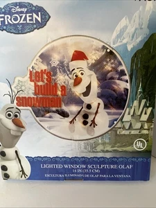 DISNEY FROZEN Olaf Natale 14" scultura finestra illuminata UL - Foto 1 di 3