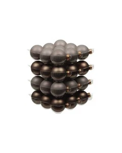 PALLINE DI NATALE MARRONE/GRIGIO/TORTORA- CF 36 PZ - D.6 CM - SATINATO - Foto 1 di 1