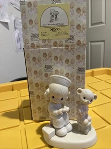 Enesco Precious Moments Figurine Love Beareth All Things 1981 E-7158 Nurse - Picture 1 of 1