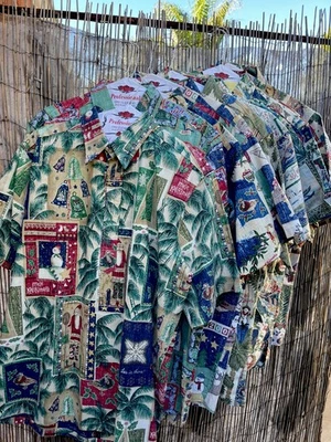 Reyn Spooner Mele Kalikimaka - винтажные гавайские рубашки / размер большой (лот из 10) - Изображение 1 из 4