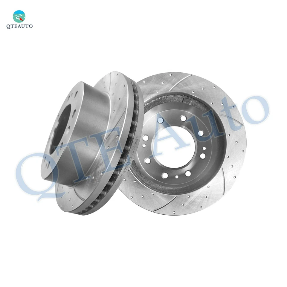 Rotores de disco de freno delanteros ranurados perforados de 355 mm para GMC Sierra 2500 HD 2011-2015 Foto 1 de 4