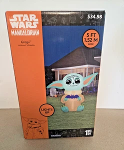 Star Wars Mandalorian Grogu luftgeblasen aufblasbar 5 Fuß leuchtet NEU Neu im Karton - Bild 1 von 2