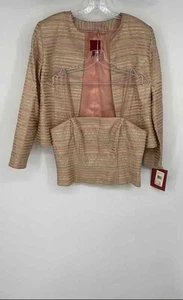 JS Collections Womens Multicolor Striped Top & Jacket 2 Piece Set Size 12 - Picture 1 of 8