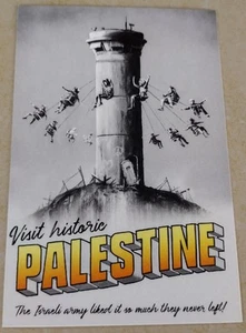 Banksy street urban graffiti art card 4x6 visit historic Palestine postcard - Picture 1 of 2