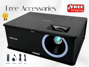 InFocus IN2114 DLP Projector 3000 ANSI PC 3D Ready HD HDMI-Adapter w/Remote - Picture 1 of 11