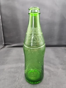 FRESCA Vintage Embossed Soda Green Glass Bottle 10 ounce Coca-Cola - Picture 1 of 8