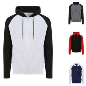 Sudadera con Capucha Cremallera Completa Estilo Béisbol Manga en Contraste Sudadera Chaqueta - Imagen 1 de 13