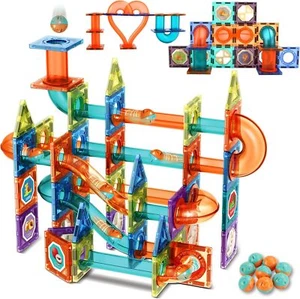 98 St. Magnetische Bausteine Kugelbahn Murmelbahn Kinder ab 3 Jahre - Bild 1 von 7