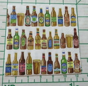Zwei dekorative Cocktail Servietten für Decoupage "99 Flaschen" - Bild 1 von 9