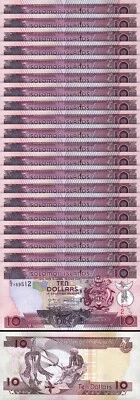 Solomon Islands 10 Dollars 2004 2006, UNC, 20 Pcs LOT, Consecutive,P-27,Prfx C/3 - Image 1 of 4