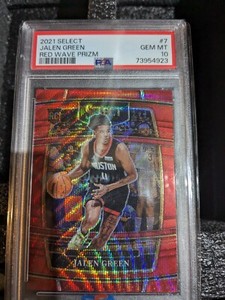 2021 Select Jalen Green Concourse RED SHIMMER Prizm RC Houston Rockets PSA 10💎