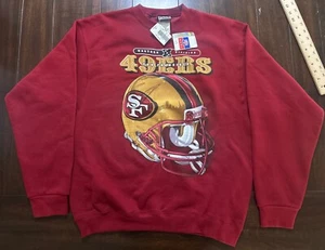 Vintage Pro Player San Francisco 49ers Big Helmet Sweater Size L - Picture 1 of 7