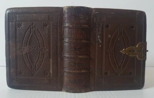 1865 / KIRCHENGOTTESDIENSTE GEBET BIBELBUCH / WERKLEDERBINDUNG! - Bild 1 von 12