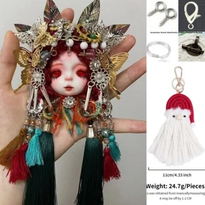 100% Hecho a Mano Hágalo Usted Mismo Jojo Navidad Broche Nevera Decoración Arcilla Muñeca Llavero - Imagen 1 de 16