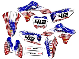 2018-2023 RMZ 450 MERICA Usa Senge Graphics Kit Compatible with Suzuki - Picture 1 of 10