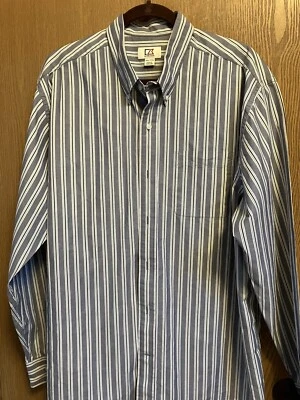 Men’s Pre-Owned Striped Gray Dress Shirt By Cutter & Buck Sz XXL/TTG IMMACULATE. - Image 1 of 4