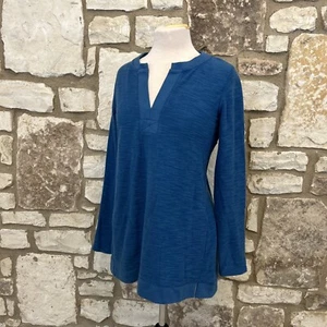 J. Jill Oxford Blue Textured Knit Elliptical Tunic Sz XS Tall lagenlook NWT - Picture 1 of 5