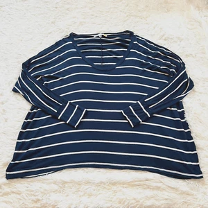 CC California Womens Top Medium Stripe Oversized Beachy USA Nautical 15793 - Picture 1 of 9