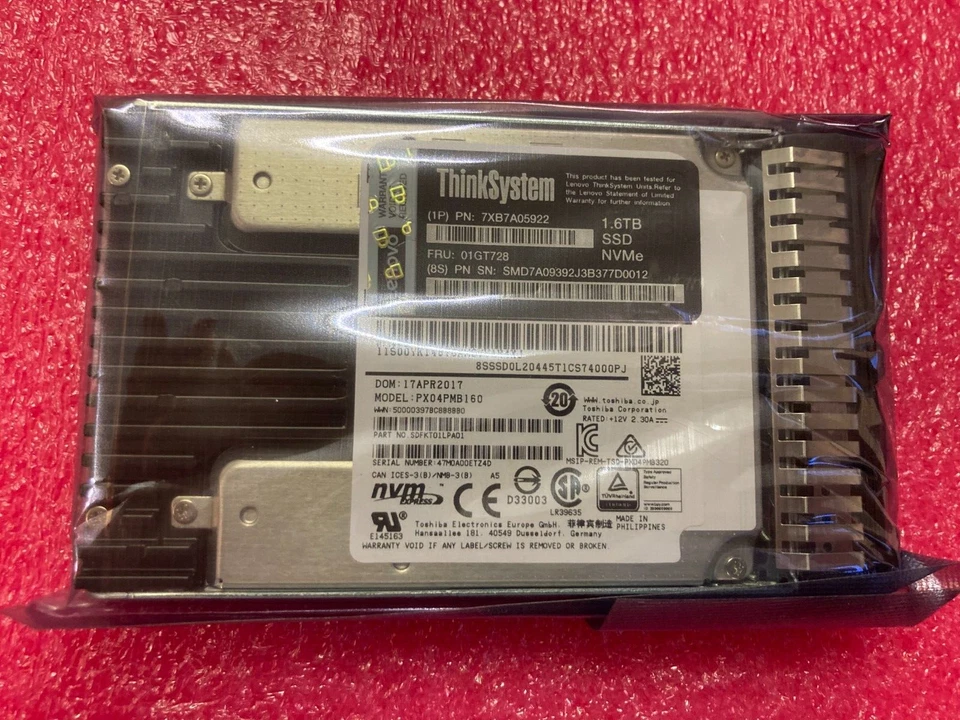 NEW 01GT728/ PX04PMB160 Lenovo ThinkSystem 1.6TB 2.5 NVME PCIE SSD - Image 1 of 4