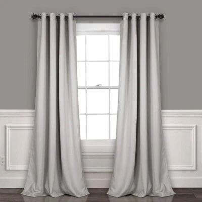 Lush Décor Insulated Blackout Curtains Dark Grey 52"W X 95"L Ea - 2 Pannel - Image 1 of 4