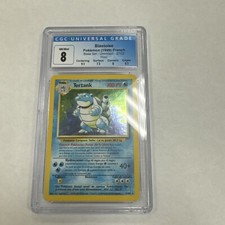 CGC 8 Excellent French Tortank / Blastoise Pokemon Card Base Set Holo 2/102 RARE