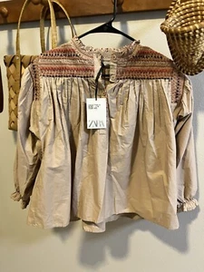 Zara NWT girls 10 years embroidered top - Picture 1 of 6
