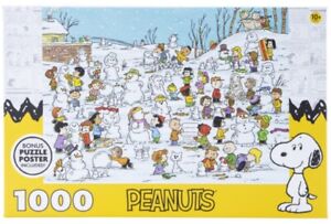 Peanuts Winter Snoopy Jigsaw Puzzle 1000 PC Snowman Great Gift! Ships Fast!