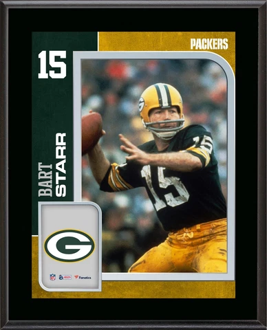 Bart Starr Green Bay Packers 10.5'' x 13'' Sublimated Player Plaque Cover