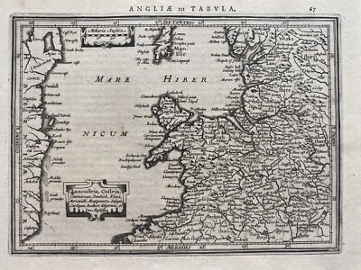 ANTIQUE MAP Angliae III Tabula by  Mercator,  c. 1628 - Image 1 of 3