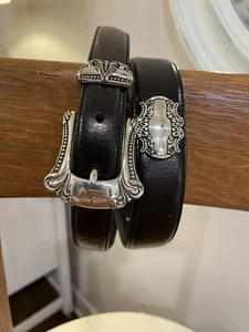 Fosil schwarzes Leder mit Conchos Gürtel Western Größe L - Bild 1 von 17