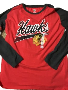 Chicago Blackhawks NHL Hockey Shirt Mens Large 42/44 Long Sleeve Red Pullover - Picture 1 of 4
