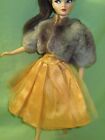 Uneeda VINTAGE 1960's Miss Suzette CLONE Doll GOLD SHIMMER DRESS & FAUX FUR COAT
