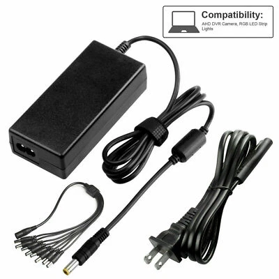 12V 5A Power Adapter + 8Way Split Cable For DVR CCTV Swann Lorex Defender System - Image 1 of 4