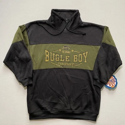 Vintage Bugle Boy Sweatshirt Youth Large Adult Small Black Olive New with Tags - Image 1 of 4