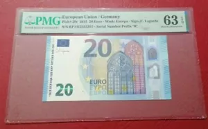 UNIÓN EUROPEA ALEMANIA R 2015 20 EURO LAGARDE PMG 63 C/UNC - Imagen 1 de 2