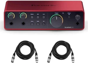 Focusrite Scarlett Solo 4. Gen 2x2 USB Interface Mikrofon Vorverstärker 2 XLR Kabel - Bild 1 von 7
