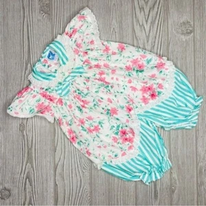 Vintage 90s toddle tyke floral romper / jumper outfit 3 months diaper snaps - Picture 1 of 6