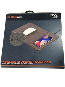 Blackweb 5W Wireless Charging Mouse Pad Station For All QI-Enabled Devices Phone - Photo 1/2
