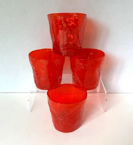 Vintage Morgantown Crinkle Gypsy Fire Double altmodische Brille 3,5" H orange rot - Bild 1 von 11