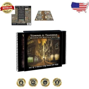 Compact & Customizable Fantasy RPG Map Books - Towns & Taverns Set - Picture 1 of 4
