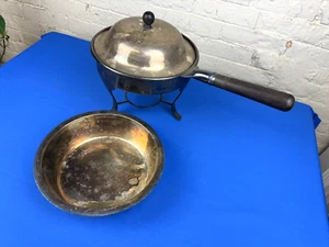 C.1910 GM Co. Silver Plate Chafing Stand, Pan & Bowl ~ Anchor Marking & 0630 - Picture 1 of 20