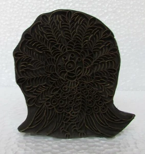 Estampilla de bloque vintage tallada a mano de madera y latón impresión coleccionable  - Imagen 1 de 10