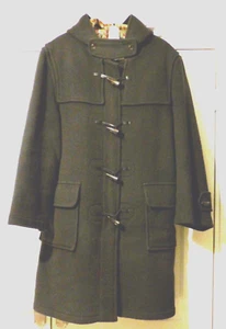 Superb Vintage Deep Green Aquascutum Wool Blend Ladies Duffle Coat 14 / 16 / 18 - Picture 1 of 17