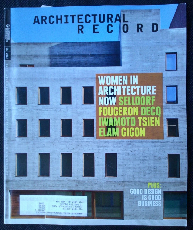 Architectural Record Magazine June 2013 Women in Architecture Selldorf,Gignon - Image 1 of 1