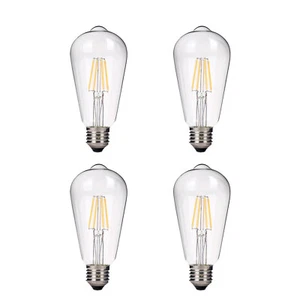 ST64 LED Dimmable Light Bulb, 40 Watt Equivalent, Warm White (2700K), Set of 4 - Picture 1 of 6