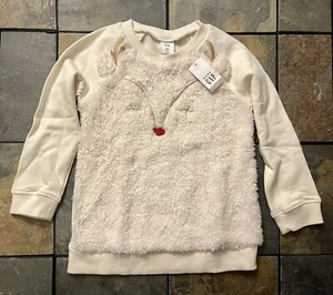 Baby GAP Girls Christmas Reindeer Rudolf Sweatshirt Top 4 Years New NWT - Picture 1 of 3