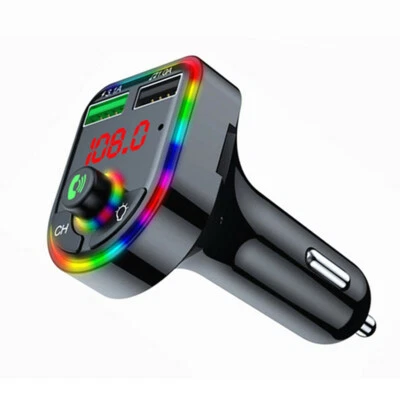 Bluetooth 5.0 Coche Inalámbrico Transmisor FM 2USB PD Cargador Adaptador AUX Manos Libres Foto 1 de 4